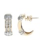 2 Row Round and Baguette Diamond J Earrings